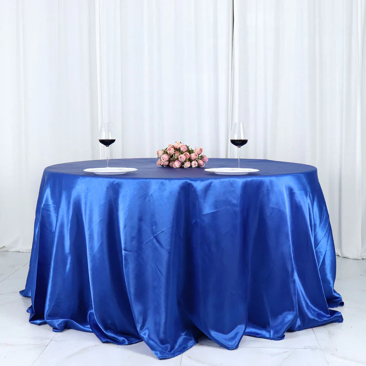 BLUE SEAMLESS ROUND TABLECLOTH 130''
