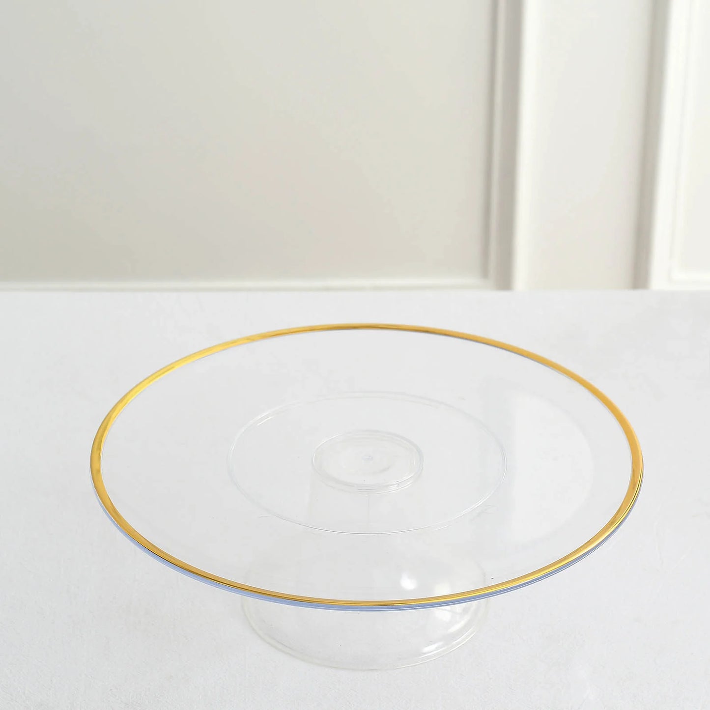 CLEAR GOLD RIM CAKE STANDS