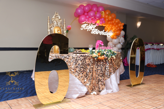 Gold Mirror Marquee Numbers Rental