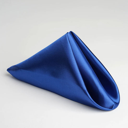 ROYAL BLUE SATIN NAPKINS