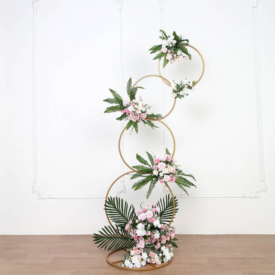 5Ft | 4-Tiered Gold Hoop Pillar Rental